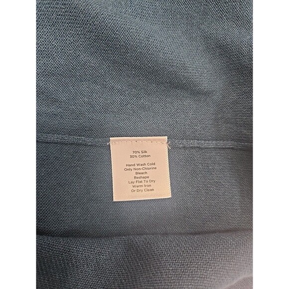 Talbots Women’s Medium Cardigan Sweater Silk Cotton Green Ruffles Long Sleeves - Picture 5 of 8